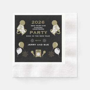 New Years Eve Karaoke Countdown Napkin