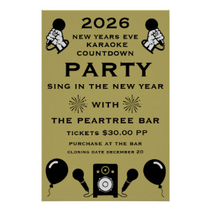 New Years Eve Karaoke Countdown Poster