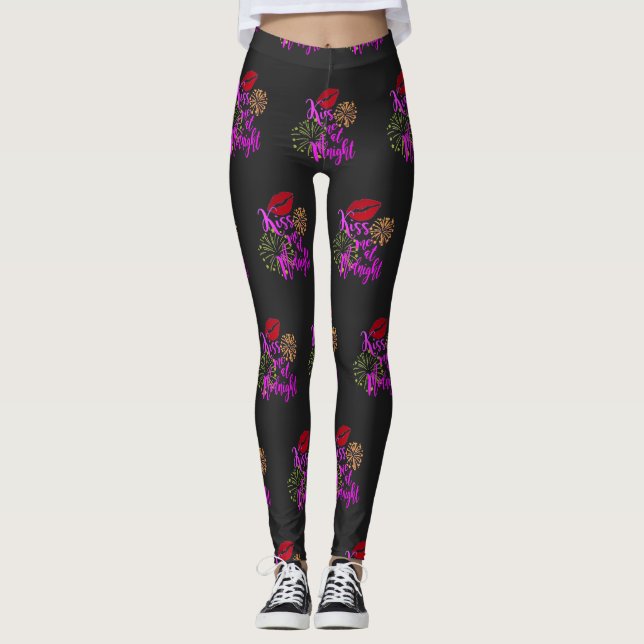 New Year's Eve Kiss Me Leggings (Front)