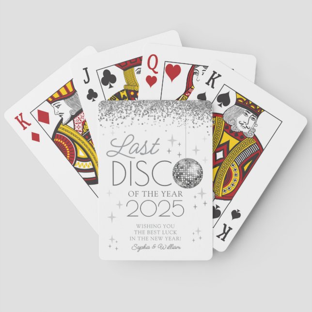 New Year's Eve Last Disco Party Playing Cards (Back)