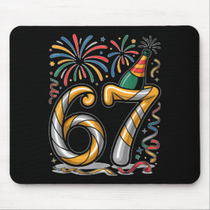 New Years Eve Number 67 Or 67th Birthday Cool Meme Mouse Mat