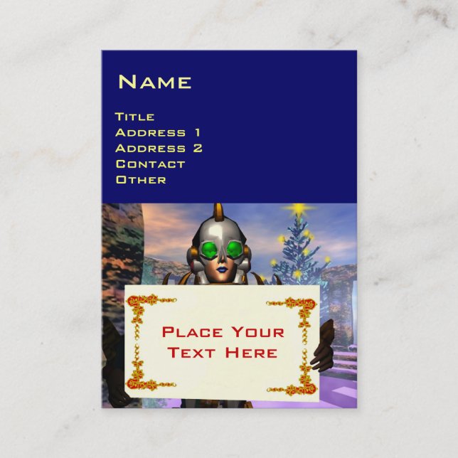 NEW YEAR'S EVE OF A CYBORG BUSINESS CARD (Front)