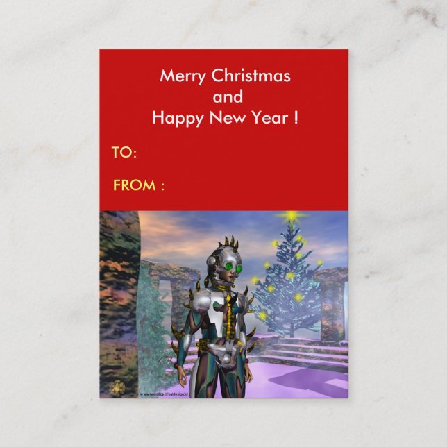 NEW YEAR'S EVE OF A CYBORG BUSINESS CARD (Front)