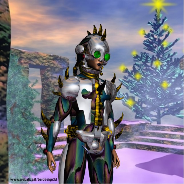 NEW YEAR'S EVE OF A CYBORG DROPPED FROM THE FUTURE STANDING PHOTO SCULPTURE (Front)