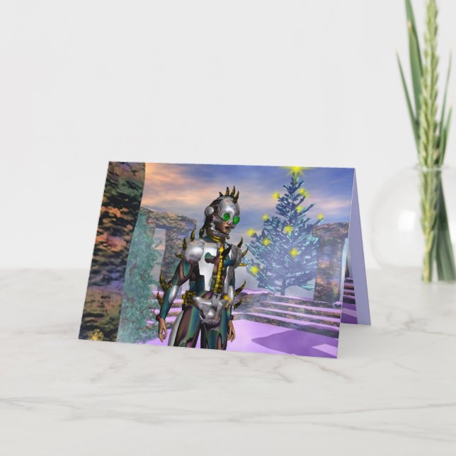 NEW YEAR'S EVE OF A CYBORG DROPPED... HOLIDAY CARD (Front)