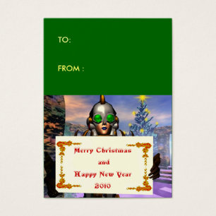 NEW YEAR'S EVE OF A CYBORG gift tag