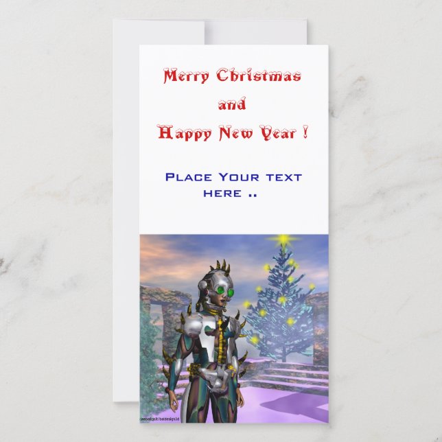 NEW YEAR'S EVE OF A CYBORG HOLIDAY CARD (Front)