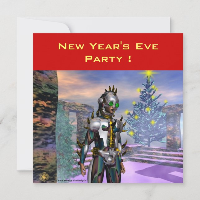 NEW YEAR'S EVE OF A CYBORG HOLIDAY CARD (Front)