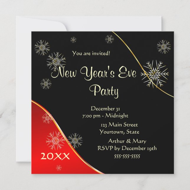 New Year's Eve Party 2020 Invitation (Front)