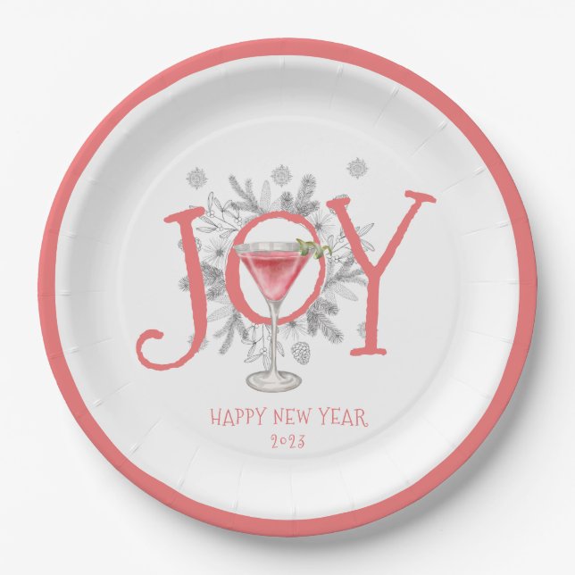 New Year's Eve Party 2023 Napkins Paper Plate (Front)