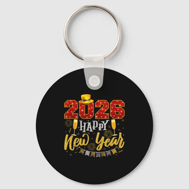 New Years Eve Party 2026 Fireworks Happy New Year  Key Ring (Front)
