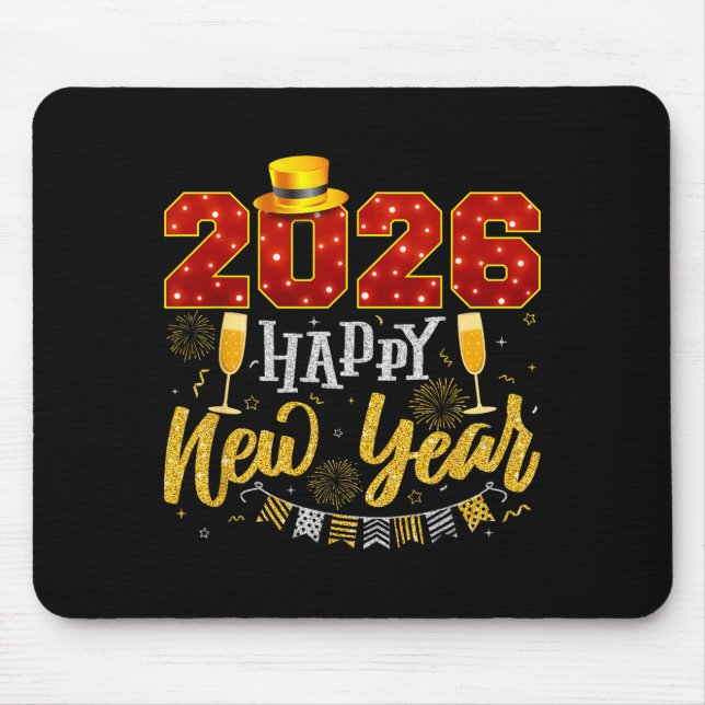 New Years Eve Party 2026 Fireworks Happy New Year  Mouse Mat (Front)