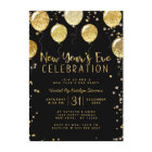 New Year's Eve Party Black & Gold Balloon Confetti