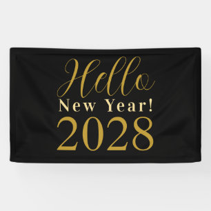 New Year's Eve Party Black Gold Banner
