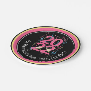 New Years Eve Party champagne streamers 2022 Paper Plate