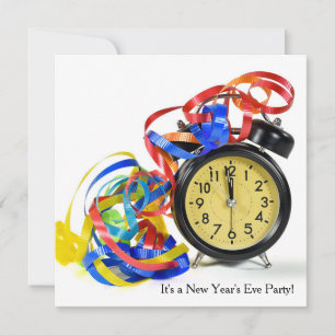 New Years Eve Party Clock Invitation
