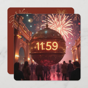 New Year's Eve Party Countdown Clock Invitation