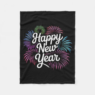 New Years Eve Party Countdown Fireworks Happy New Fleece Blanket