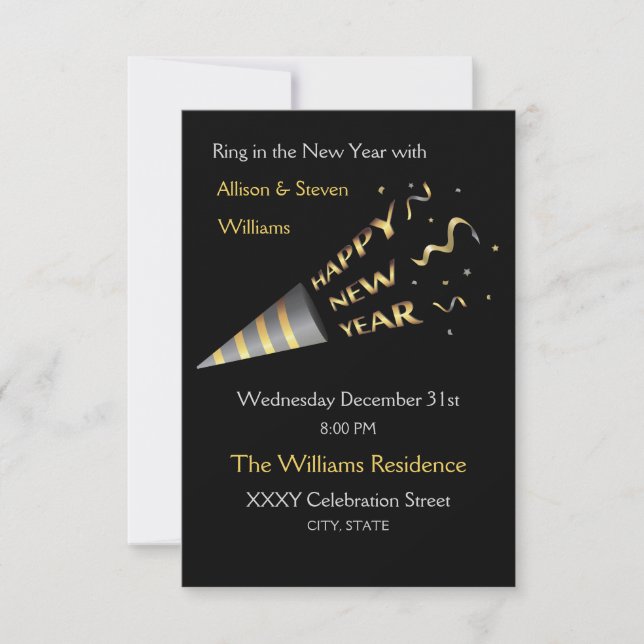 New Years Eve Party design. Invitation (Front)