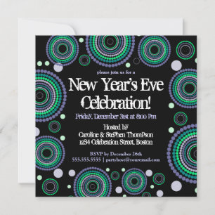 New Years Eve Party Dizzy Dots Invitation