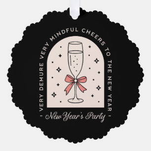 New years eve party fancy dark coquette black tree decoration card
