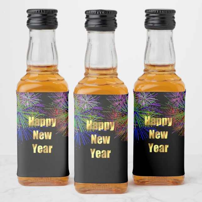 New Year's Eve Party Fireworks Liquor Bottle Label (Bottles)