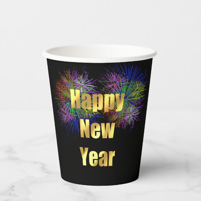 New Year's Eve Party Fireworks Paper Cups (Front)