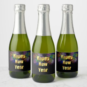 New Year's Eve Party Fireworks Sparkling Wine Label