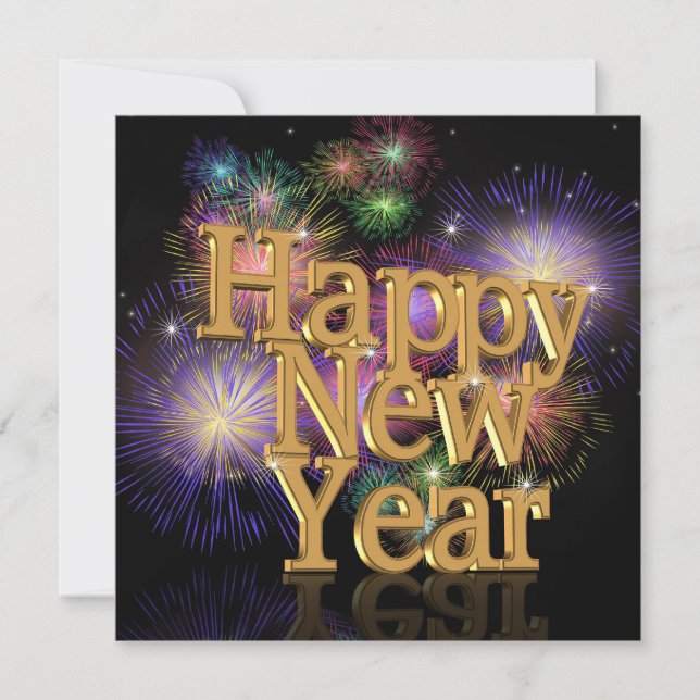 New Years Eve Party firewworks Invitation (Front)