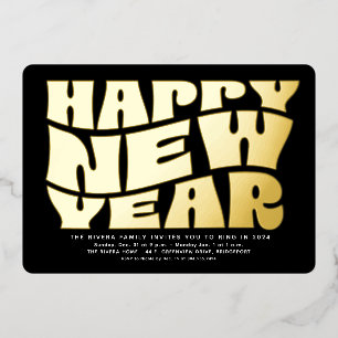 New Year's Eve party fun trendy retro black gold