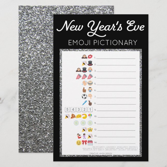 New Year's Eve Party Game Emoji (Front/Back)