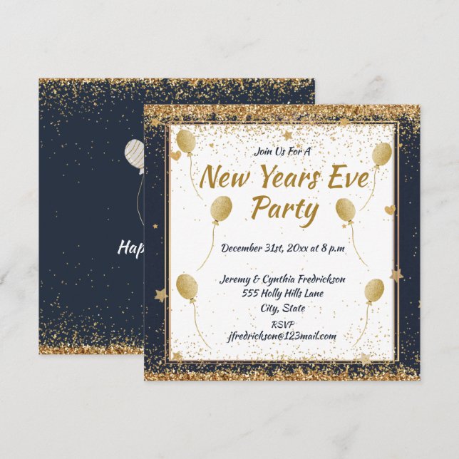 New Years Eve Party Gold  (Front/Back)