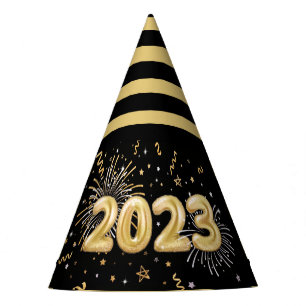 New Year's Eve Party Gold Black 2023 Party Hat