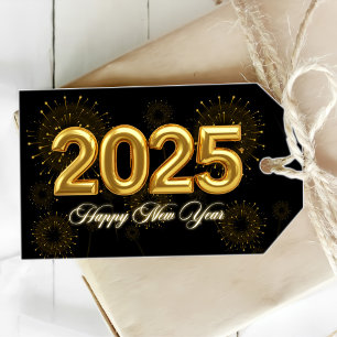 New Year's Eve Party Gold & Black  Gift Tags