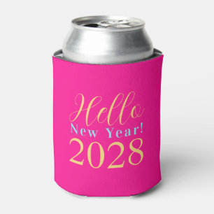 New Year's Eve Party Hot Pink Can Cooler