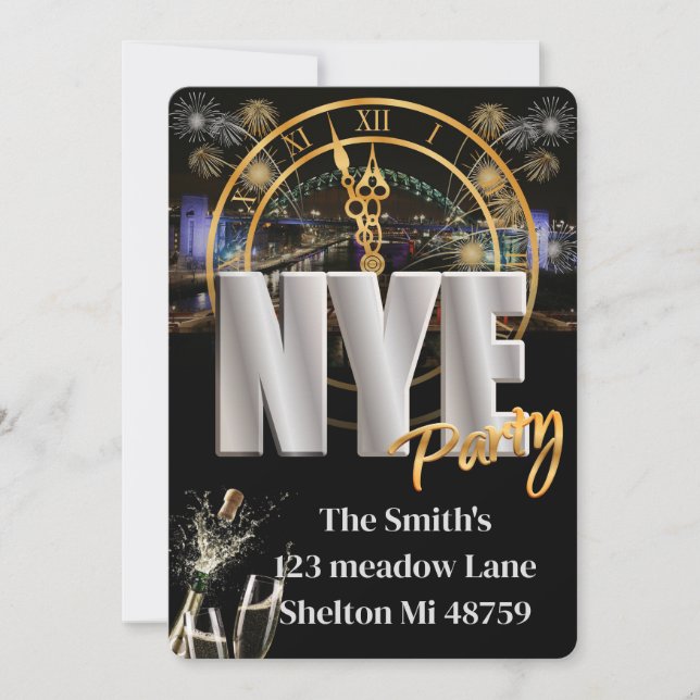 New Years Eve Party Invitation  (Front)