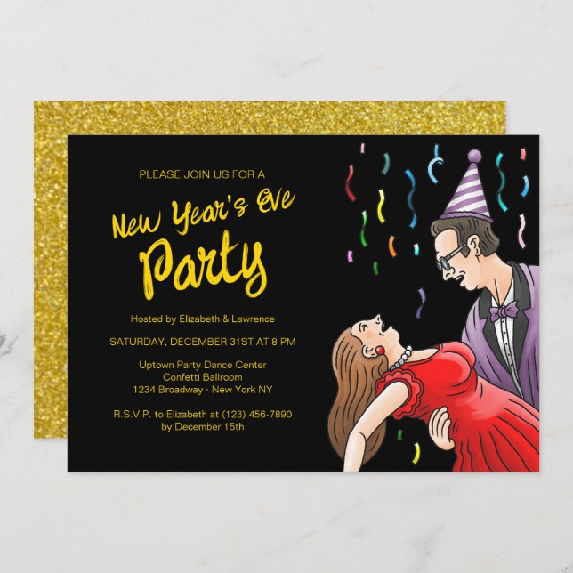New Years Eve Party Invitation (Front/Back)