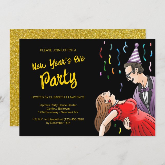 New Years Eve Party Invitation (Front/Back)