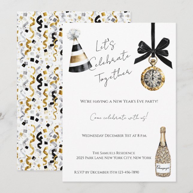 New Year's Eve Party Invitation (Front/Back)