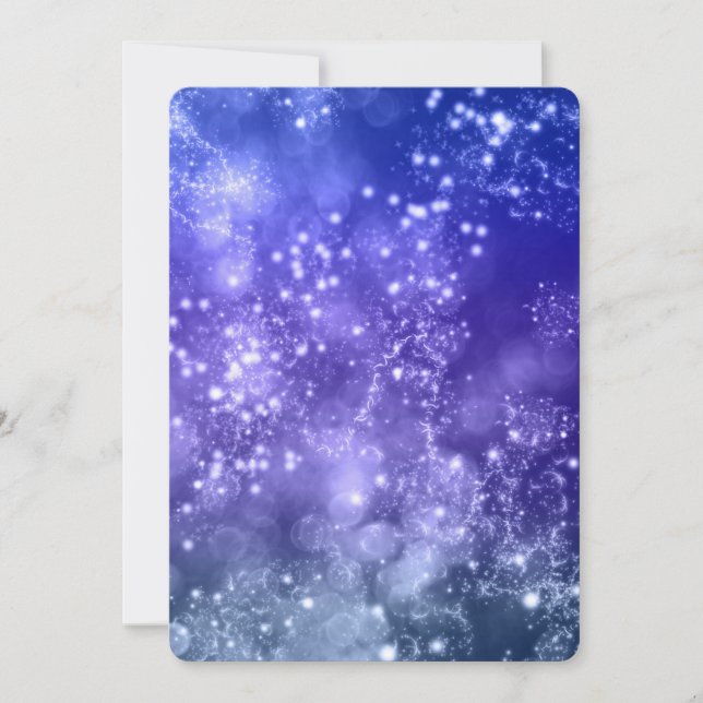 New Year's Eve Party Invitation Blue Bokeh (Front)