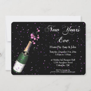 New Year's Eve Party Invitation Champagne Bottle 2