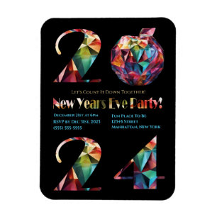 New Year's Eve Party Invitation-Colourful- Magnet
