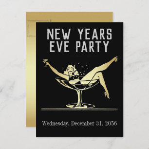New Years Eve Party Invitation Postcard