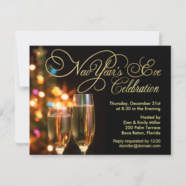 New Year's Eve Party Invitations (Front)