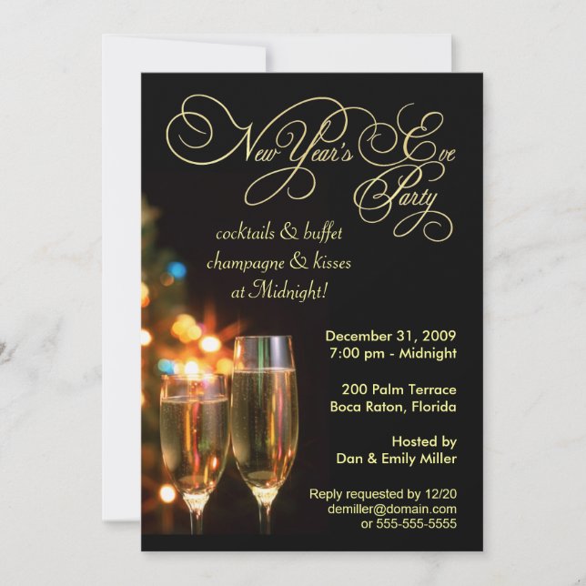 New Year's Eve Party Invitations - 5 x 7 (Front)