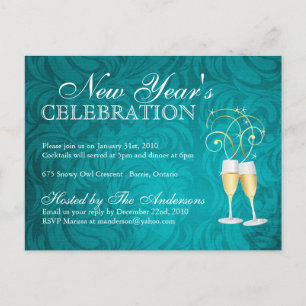 New Years Eve Party Invitations Postcards