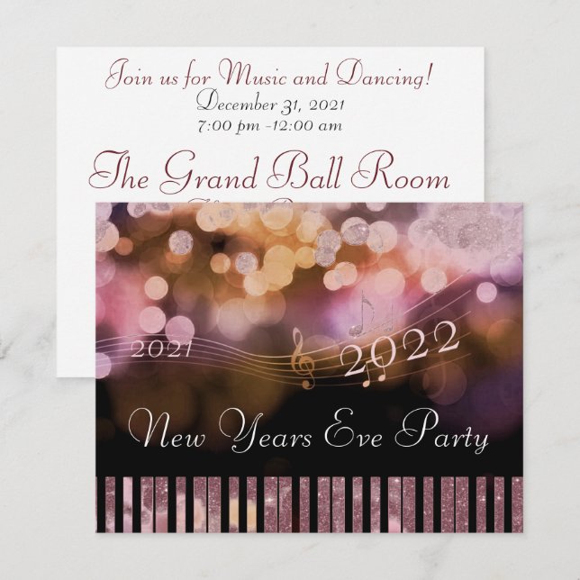 New years eve party note card (Front/Back)