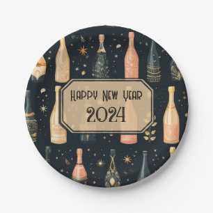New Year's Eve Party Plates - Champagne Design 