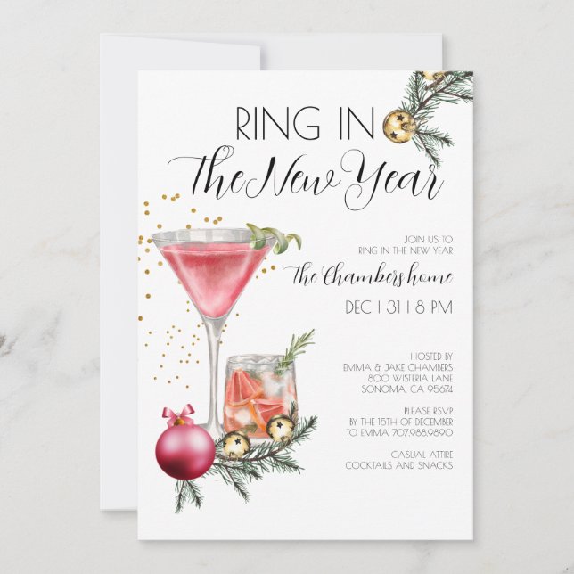 New Year's Eve Party Ring In The New Year  Invitation (Front)