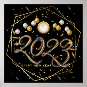 New Years Eve Party Supplies 2023 Happy New Year Poster